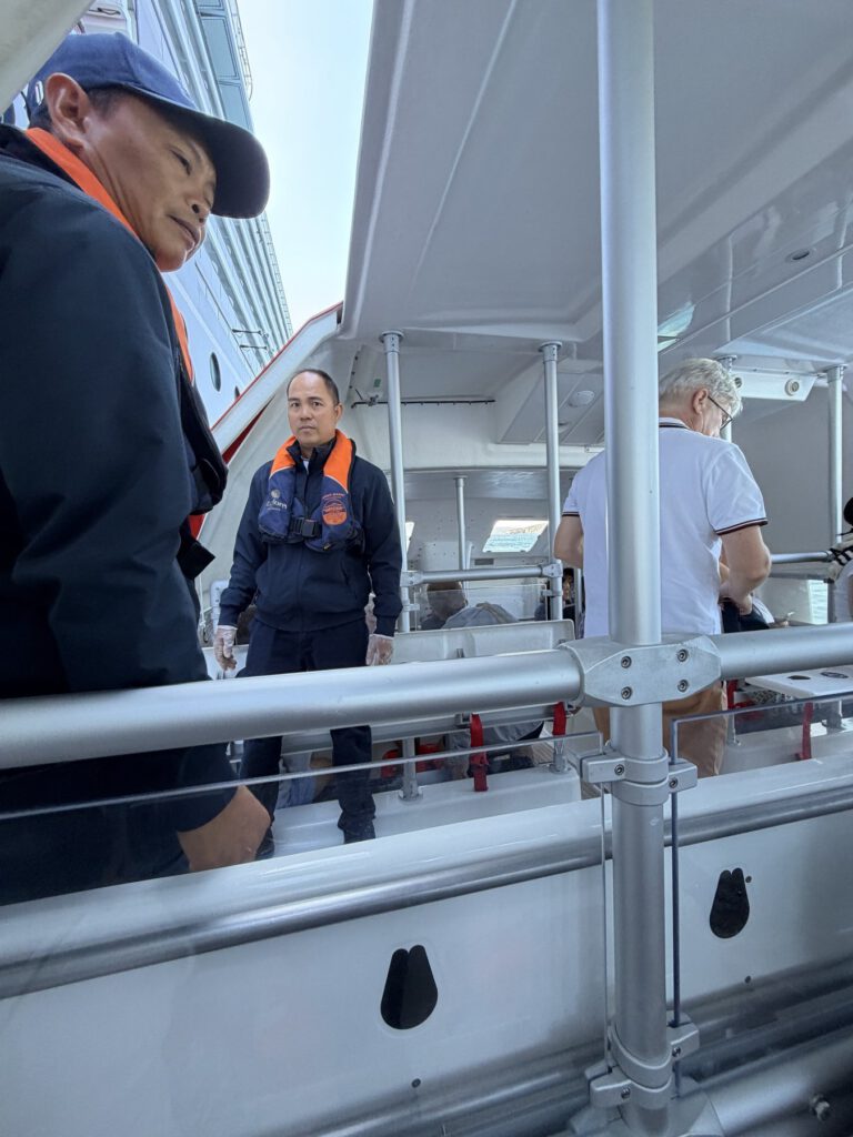 Hafenblick mit Kreuzfahrtschiffen