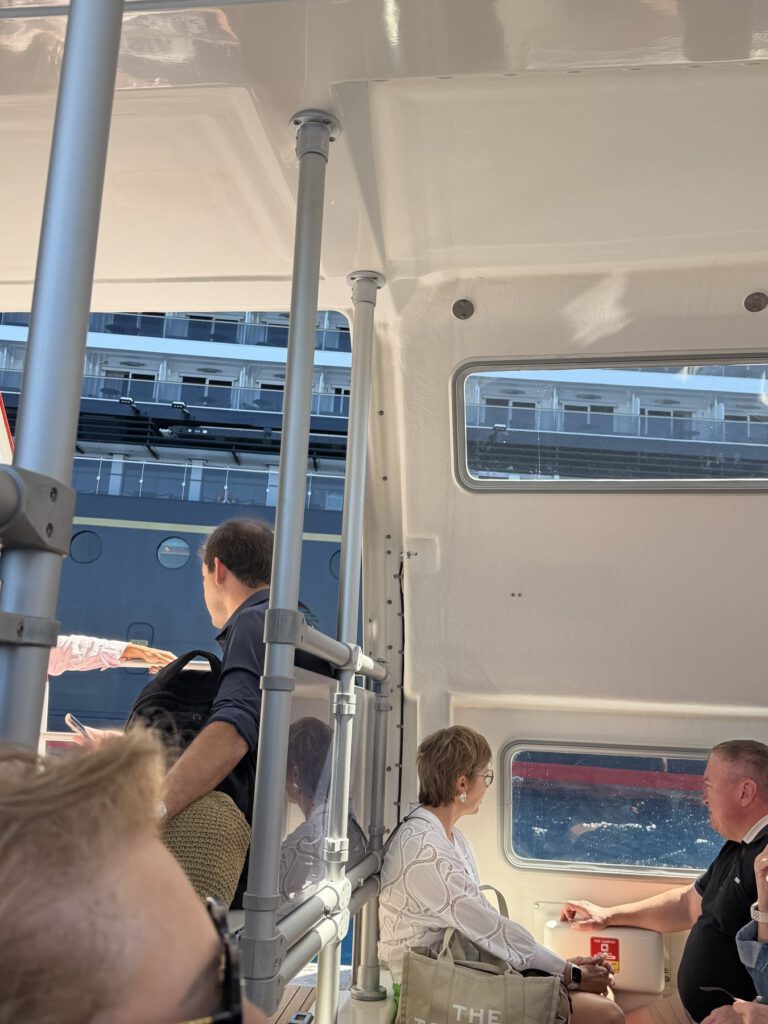 Hafenblick mit Kreuzfahrtschiffen