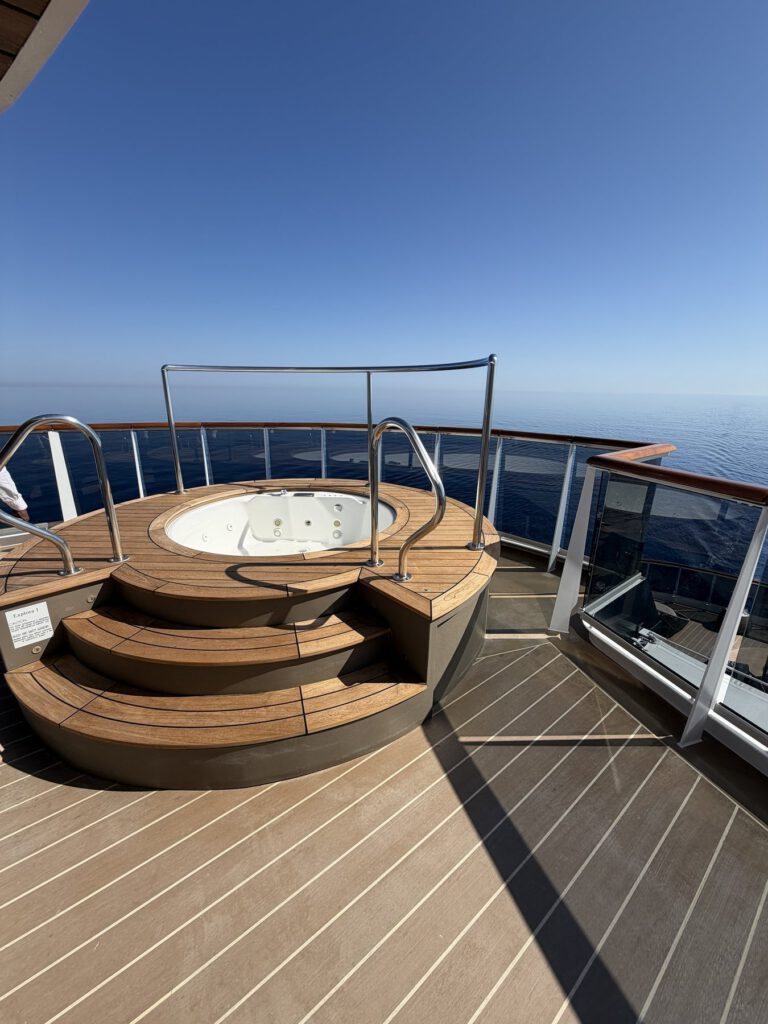 Hafenblick mit Kreuzfahrtschiffen