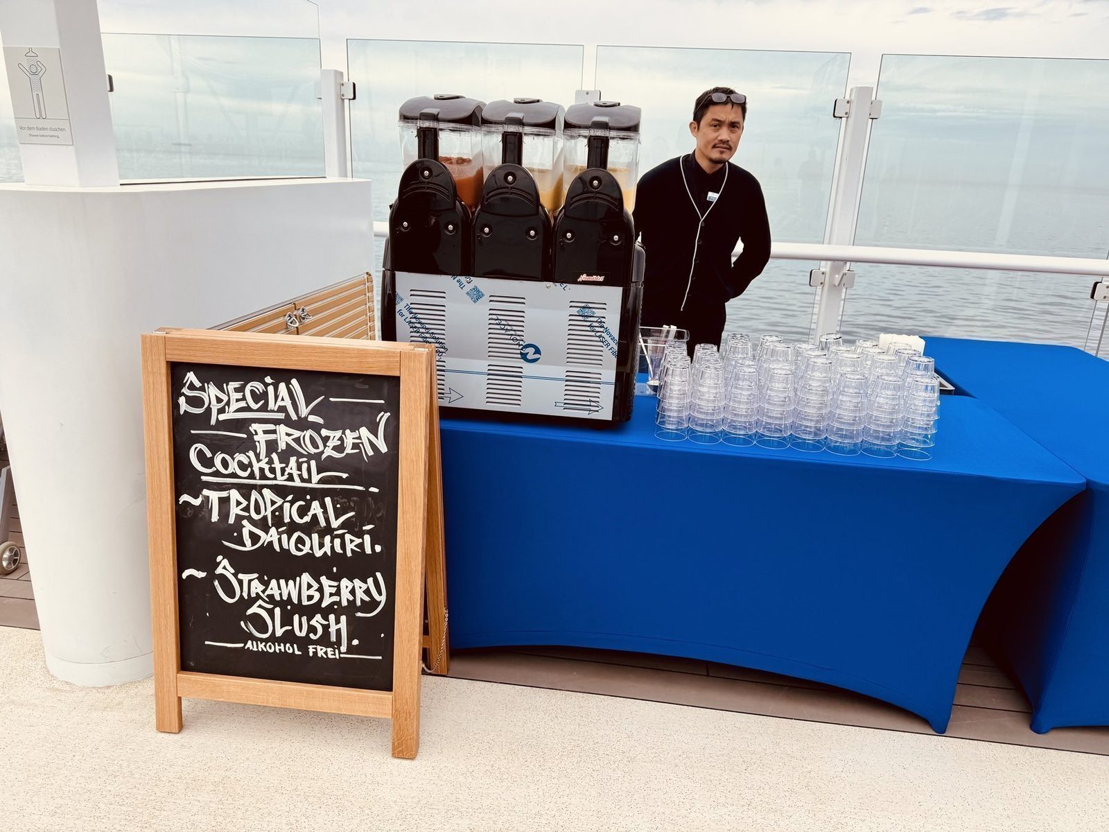 Frozen Cocktail Verkauf auf einem Schiff