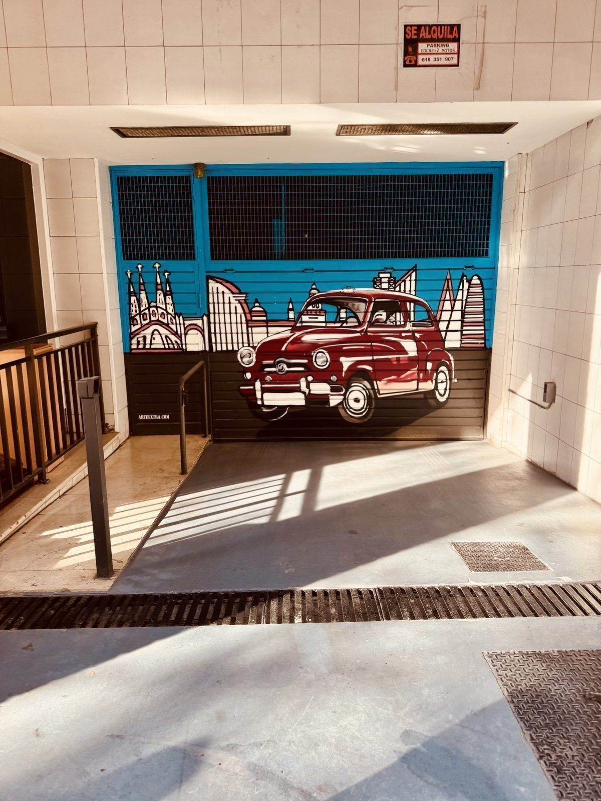 Vintage Auto Malerei in der Garage