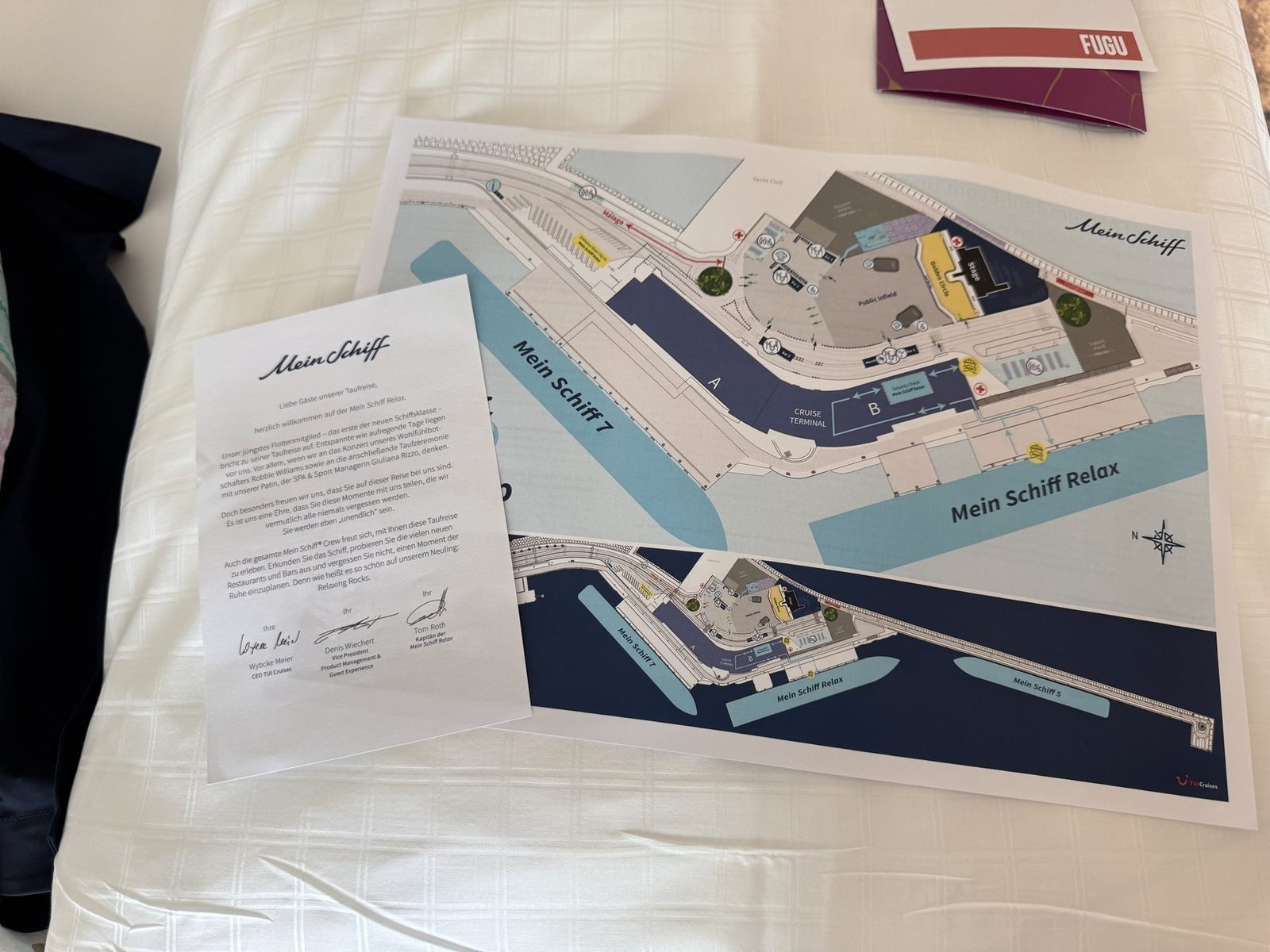 Karte und Brief für Mein Schiff Relax