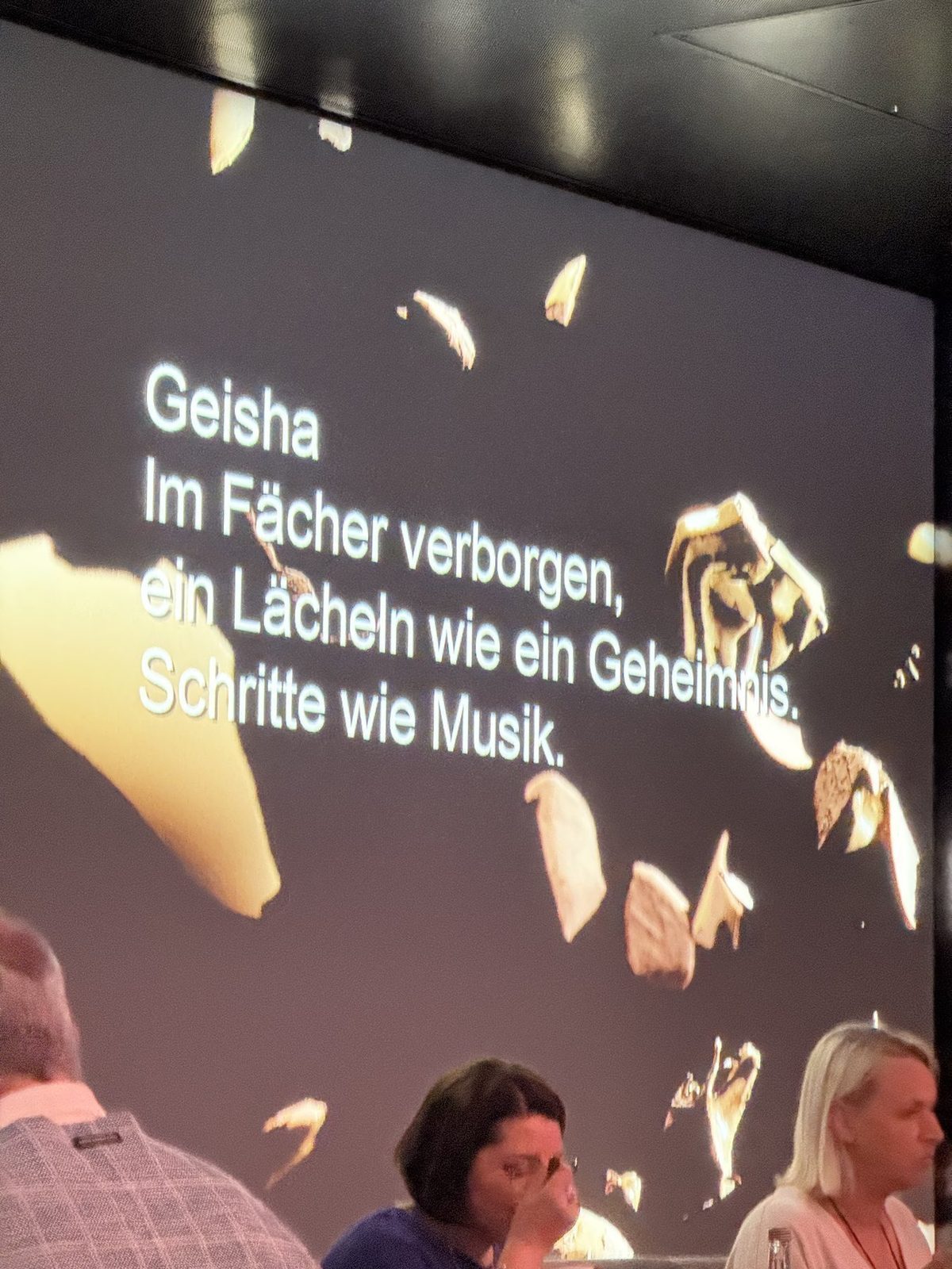 Geisha Fächer auf einer Präsentation
