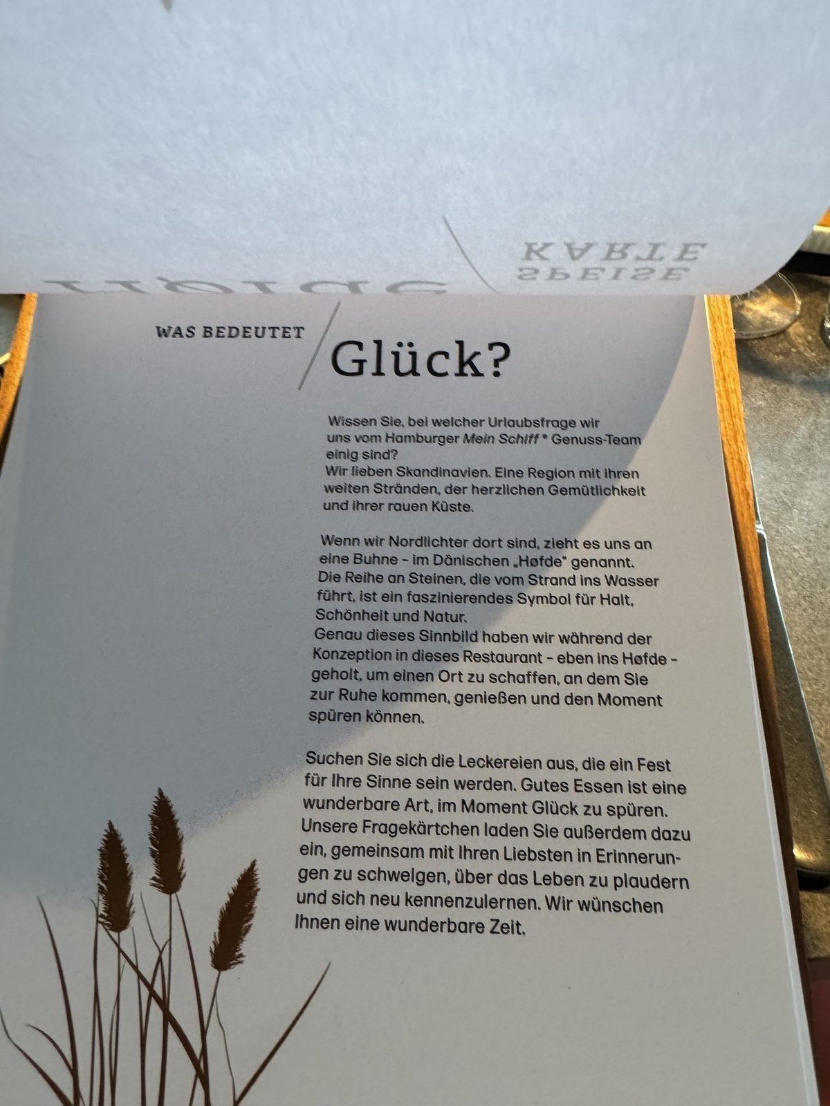 Glückskarte im Restaurant