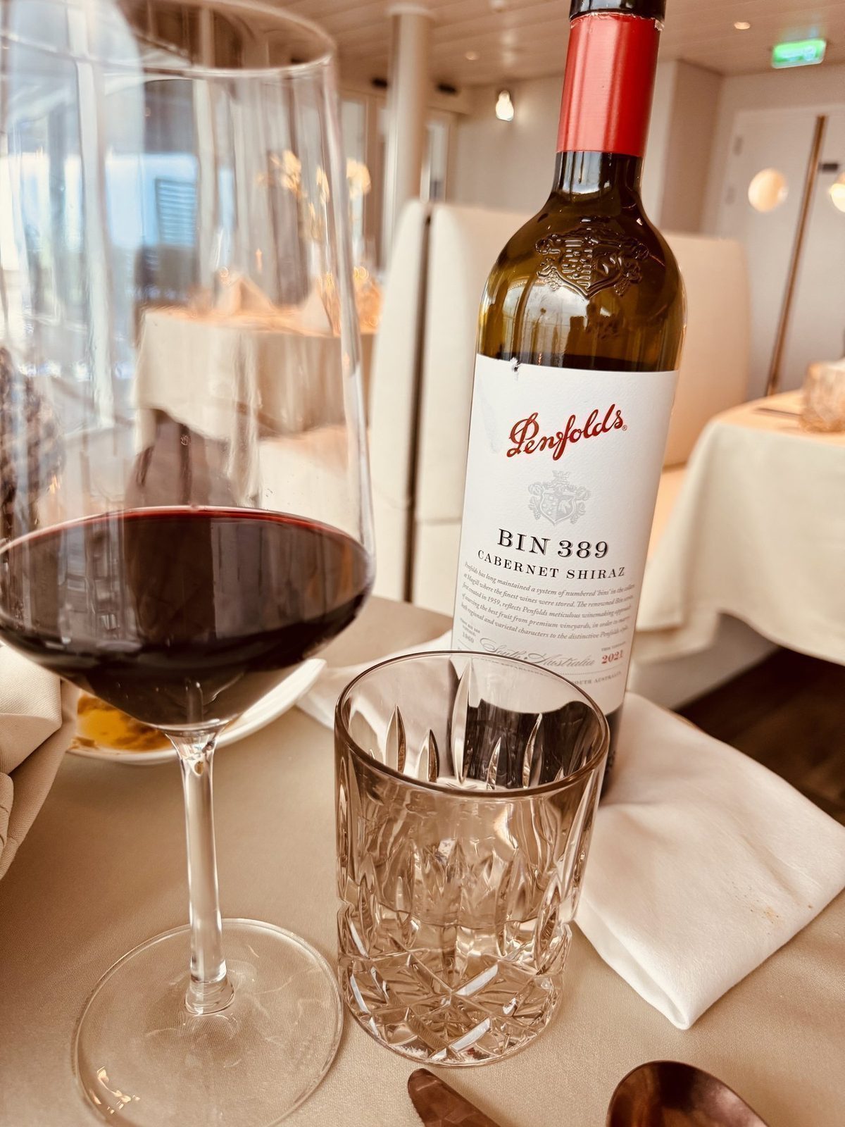 Penfolds Bin 389 Cabernet Shiraz im Restaurant