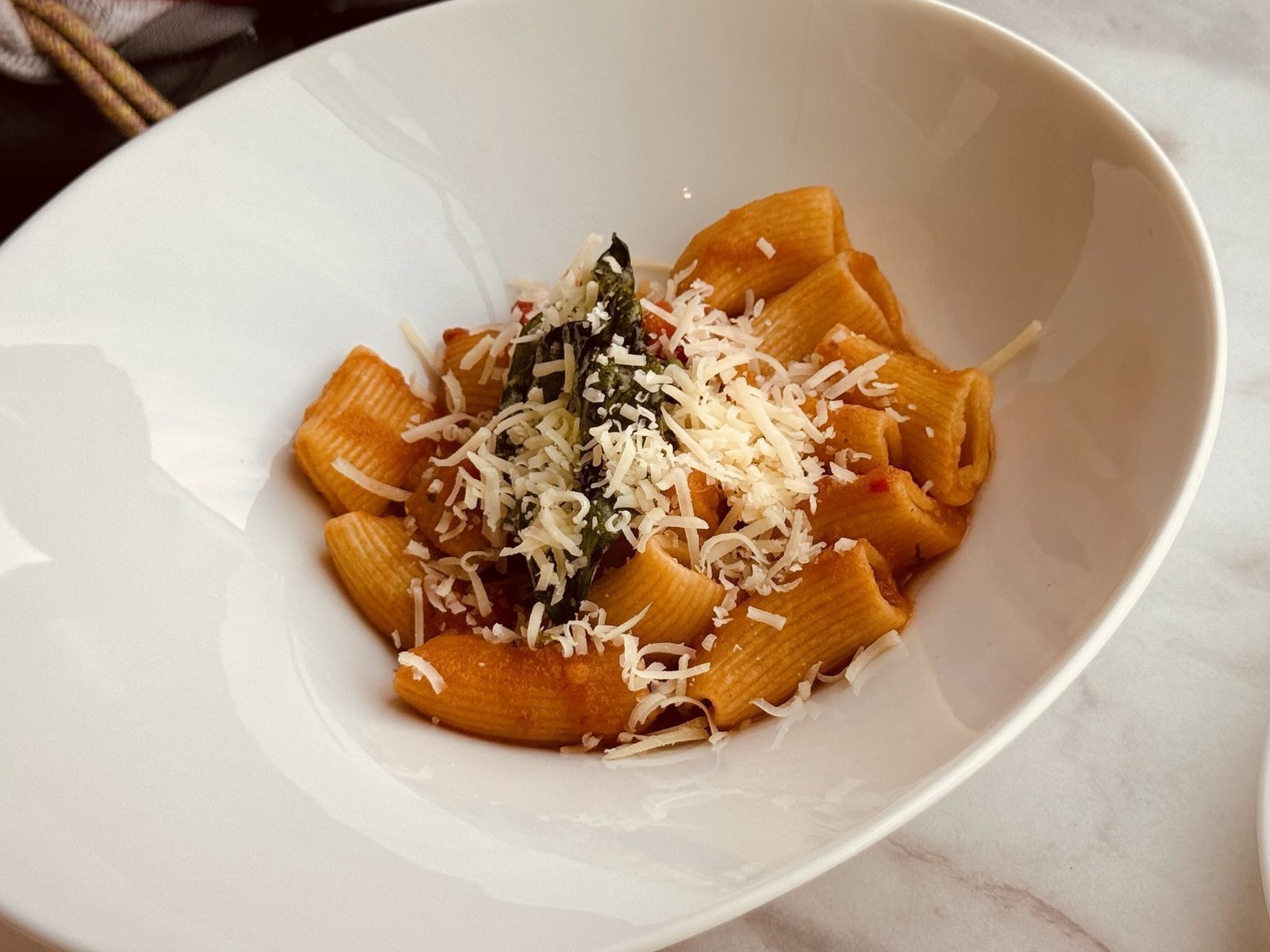 Pasta mit Spinat und Parmesan