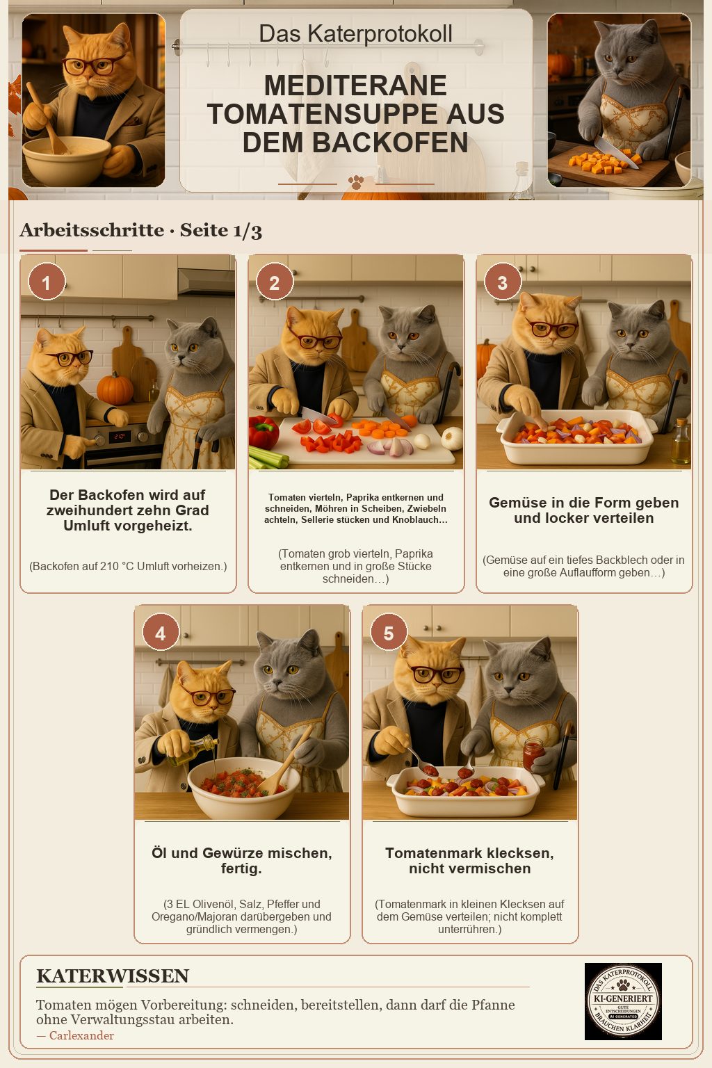 Arbeitsschrittposter: 2026 09 06 Mediterane Tomatensuppe Aus Dem Backofen - Seite 1 von 3